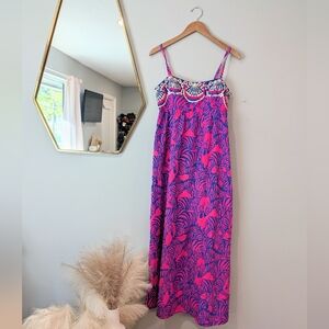 Lilly Pulitzer Vibrant Pink and Blue Maxi Sz 4